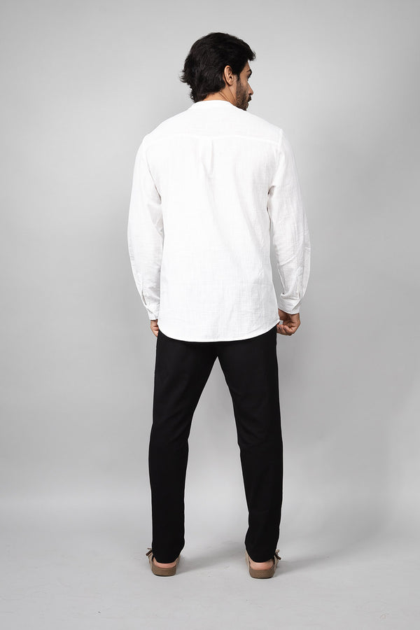 Camisa Social Masculina de Linho Manga Longa Loft 1404 320007 Branco