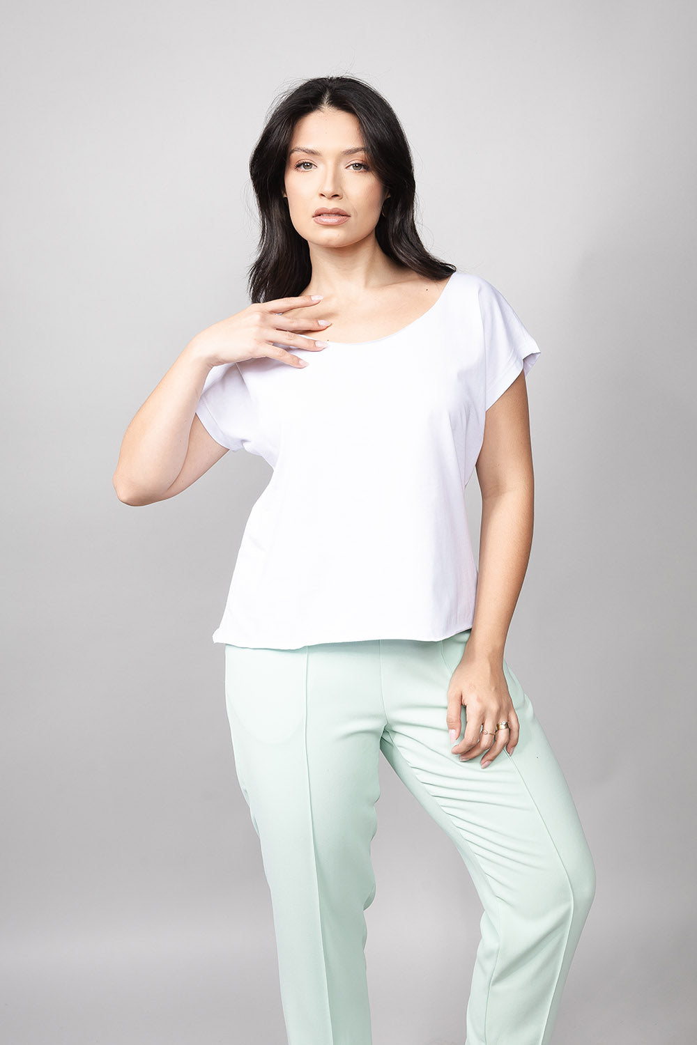 Camiseta Loft 1404 – Corte a Fio a Decote Canoa 20669 Branco