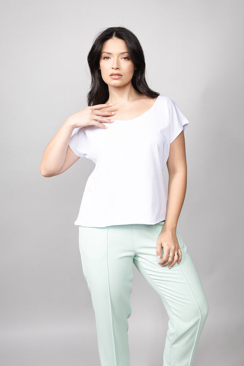 Camiseta Loft 1404 – Corte a Fio a Decote Canoa 20669 Branco