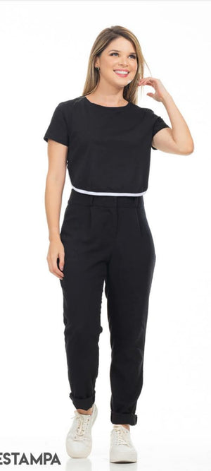 T-Shirt Cropped Loft 1404 Viés 18020PT