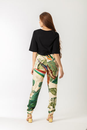 Cropped Loft 1404 Manga Sino Estampada 18032 Preto