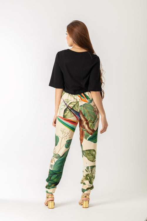 Cropped Loft 1404 Manga Sino Estampada 18032 Preto