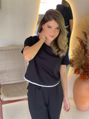 T-Shirt Cropped Loft 1404 Viés 18020PT