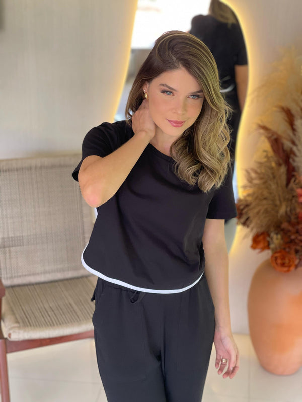 T-Shirt Cropped Loft 1404 Viés 18020PT